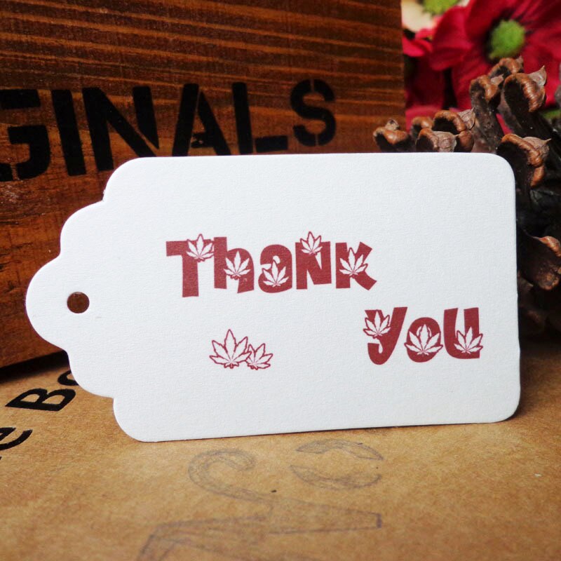 50pcs Thank You Paper Tag DIY Clothing Sewing Supplies Hang Tag 4x7cm Party Wedding Price Paper Label Cards Handmade Craft