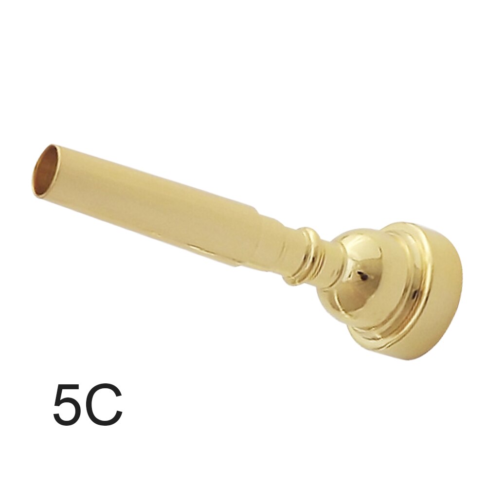 Suave portátil práctico reemplazo trompeta boquilla latón agudos 3C 5C 7C accesorios musicales para principiantes práctica: Gold 5C