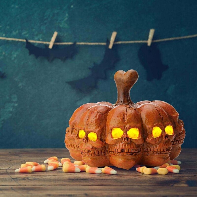 Halloween Skull Head Night Light Halloween Portable Energy Saving Light Electronic Light Home Halloween Decoration: Default Title