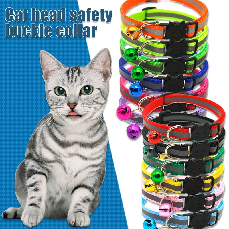 Collier pour chien et chat, sangle de cou, en Nylon réfléchissant, accessoires de laisse, avec cloche colorée pour chiot