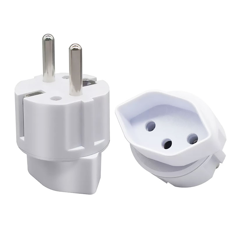 European France Travel Plug Adapter,Swiss to European Plug adaptor Travel Adapter socket 10A 250V: WHITE