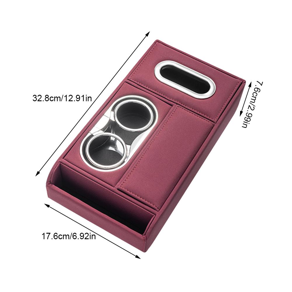 Cojín para reposabrazos de coche con portavasos, caja de pañuelos, almacenamiento, caja de elevación, cubierta de consola, reposabrazos de altura con almohadillas centrales