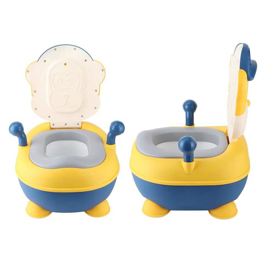 toilet Cartoon Monkey Shaped Children Potty Training Seats Portable Baby Toilet Bathroom Supply Yellow commode