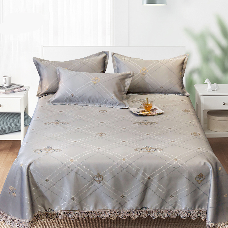 Peter Khanun Zomer Beddengoed Set Ijs Zijde Laken Kussensloop 3 Pcs Zomer King Queen Size Bed Linnen Opvouwbare Mat 070: BS-1003 / 150x200cm