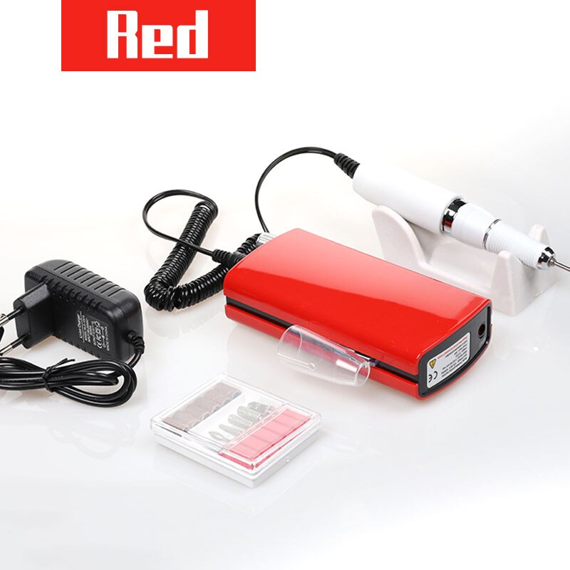 Ponceuse à ongles Portable, 30000RPM Rechargeable, mèches de polissage pour appareil de manucure, ensemble de maître des ongles, nouveauté: Red Nail Master