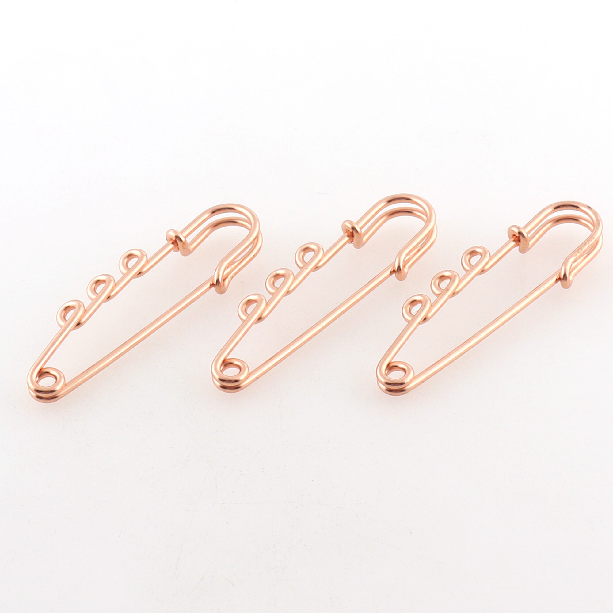 Gold Tone Pin with loops,rose gold Kilt Pin,2"Inch,Four hole pin,Large Safety Pins,3 Loop Pin,Charm Pin,Bridal Pin,Brooches