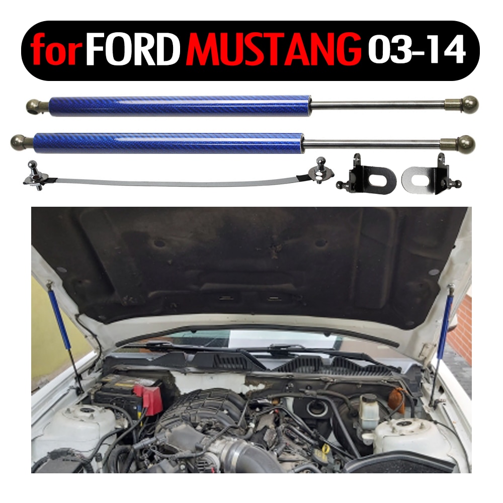 Kaasujousen nostolaite ford mustang 2003 -vaimentimelle auto etupellin konepelti muuttaa iskunvaimentimen hiilikuitua