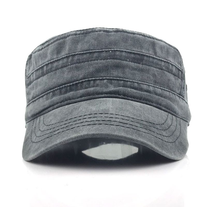 Mænd kvinder vintage vasket bomuld kadet baseball kasket ensfarvet afslappet udendørs solcreme justerbar klassisk flad top toppet hat