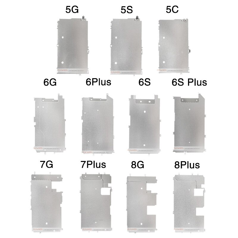 1 st lcd-skärm baksida metallplåtssköld för iphone 5s 5c 6 6s 7 8 plus display bakplatta skyddskåpa fäste med skruvar