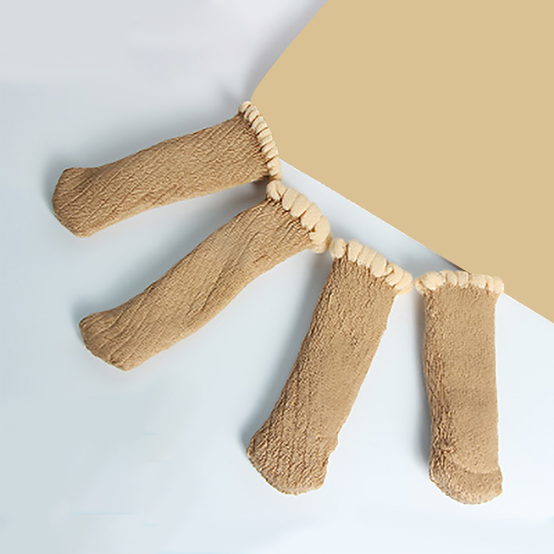Ensemble de 4 pieds de chaise tricotés, chaussettes, modèles en Silicone, couvre-pieds de Table, Protection du sol, réduction du bruit mobile: 4