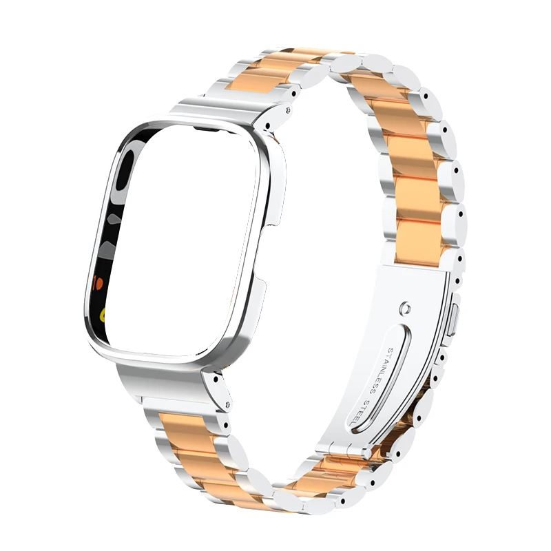Magnetic loop+Case protector For Redmi Watch 2 Lite Metal bracelet for Xiaomi Watch Lite Strap Redmi Watch 3 Active Band Cover: XXXL / black