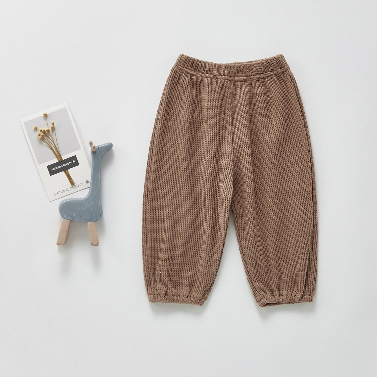 Baby Casual Broek Jongens En Meisjes Wafel Buitenlandse Stijl Peuter Broek Voor Buitenste Dragen Effen Kleur Met Zakken