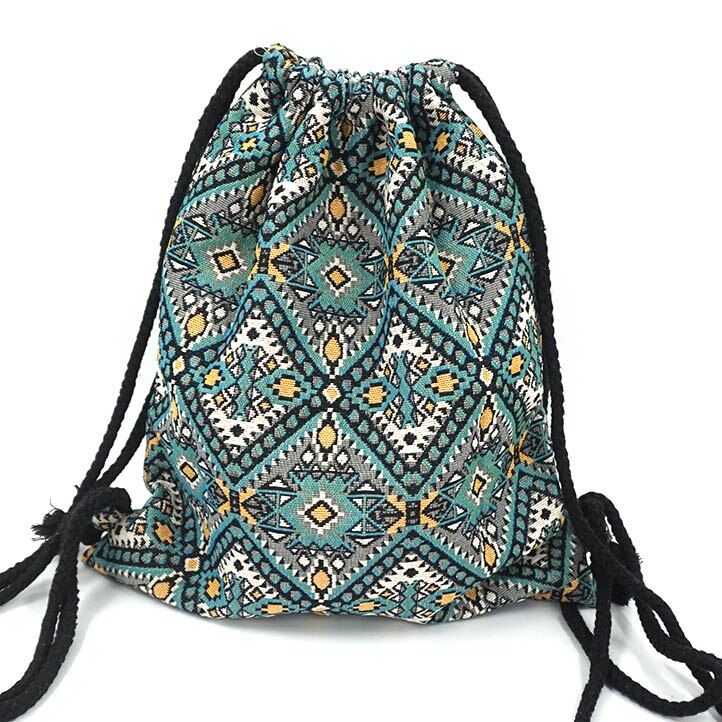 LilyHood damski plecak z tkaniny żeński cygański czeski boho chic Aztec Ibiza Tribal etniczny Ibiza brązowy plecak ze sznurkiem torby: No 21