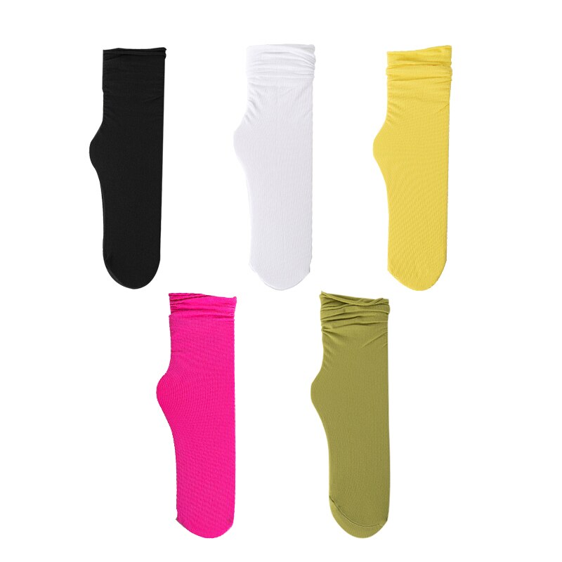 5 pares mulheres meias altas macias, velet soltas alças, meias fortes para meninas respiráveis meias masculinas um tamanho unissex: style 3