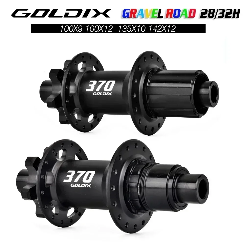 GOLDIX GDR370 ROAD Bicycle Hub 6-bolt Disc Brake Sealed Bearing J-Bend 28/32 Holes Ratchet 36T Hub for Shimano HG 11S SRAM XDR