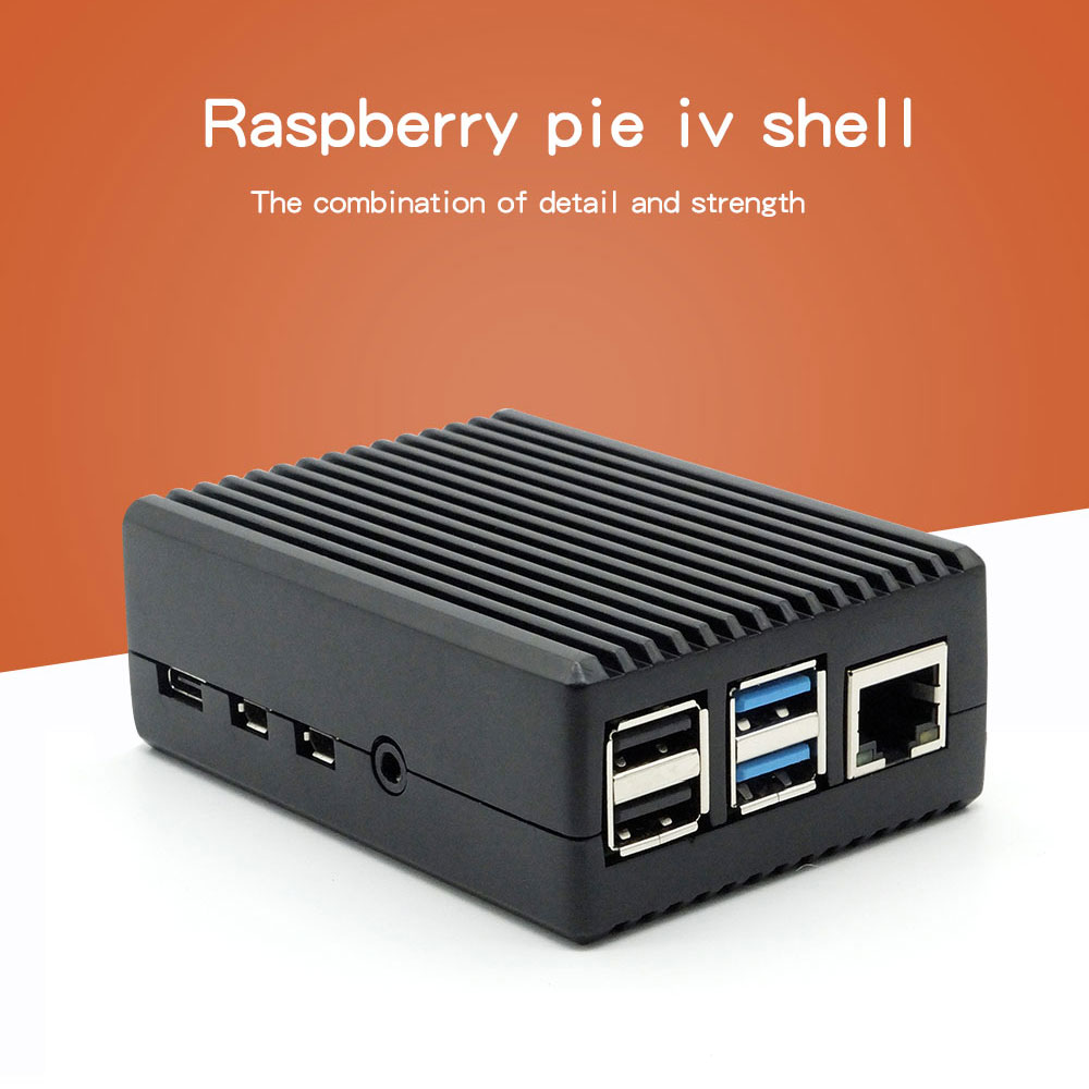 Raspberry Pi 4 Model B Zwart Donkergrijs Aluminium Case Passieve Koeling Shell Metalen Behuizing Warmteafvoer Voor Pi 4