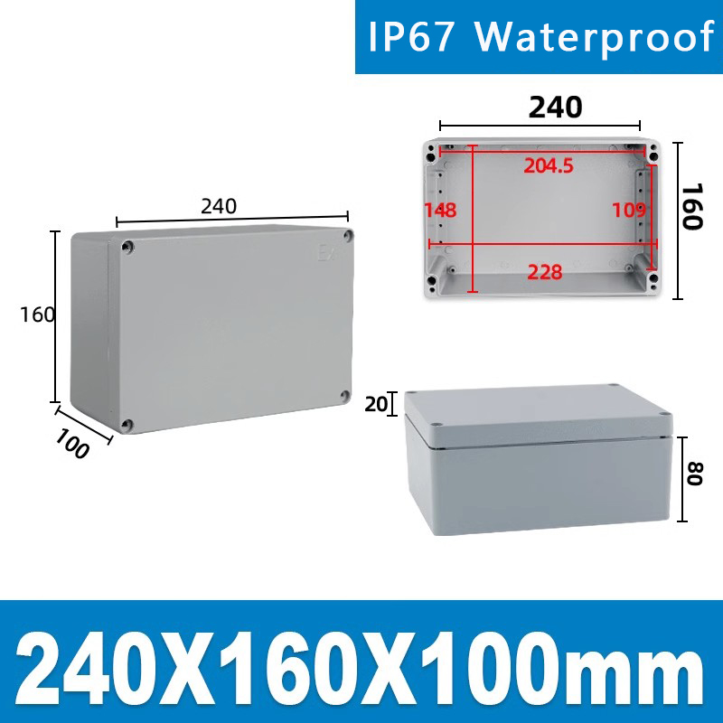 Boîtier en aluminium extérieur IP67 boîtier électrique étanche extérieur scellé projet boîtier d'instrument boîte de jonction industrielle: BLEU CIEL