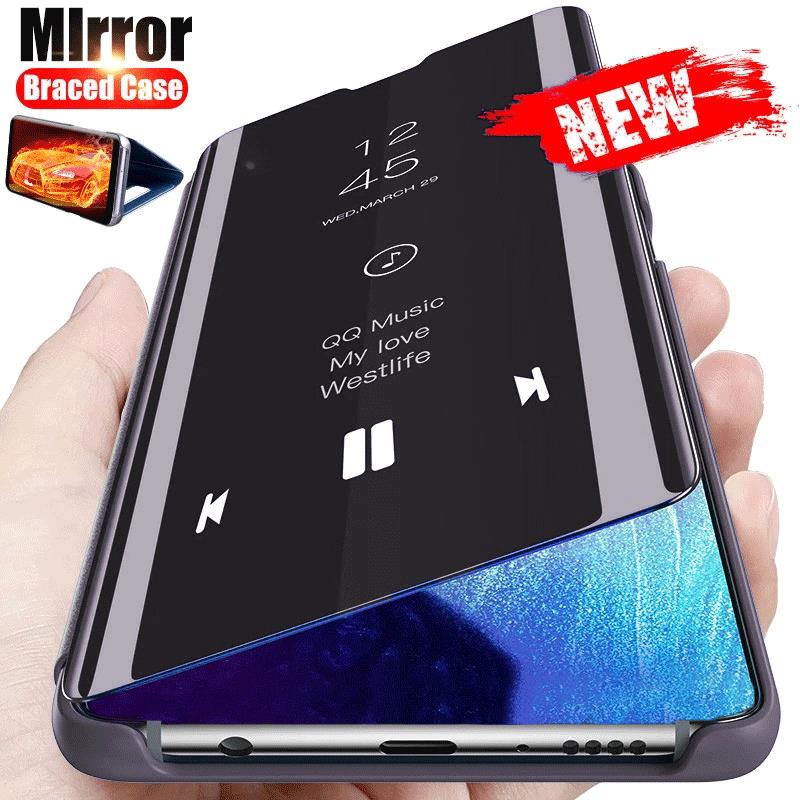 For OPPO Realme 8i 6.6&#39;&#39; RMX3151 Bracket Shockproof Cover Realmy8i I8 Realmi 8 I Book Smart Sleep Mirror Protector Case Fundas