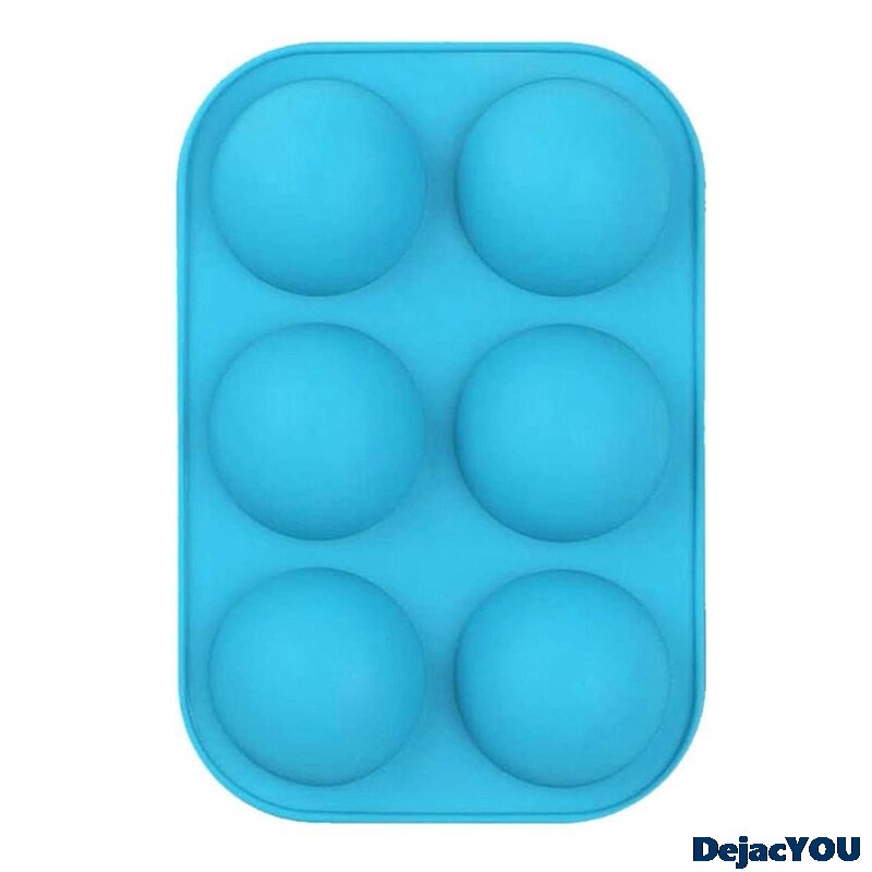 Molde semicircular de silicona para tartas de 6 agujeros, molde semiesférico para Tartas, se utiliza para hacer tartas: BL
