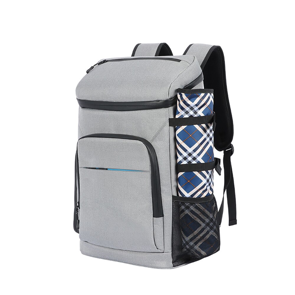 Saco fresco mochila 25 latas isolado mochila grande capacidade leve à prova dlightweight água sacos de refrigerador para acampamento almoço piquenique daypack: Cinza