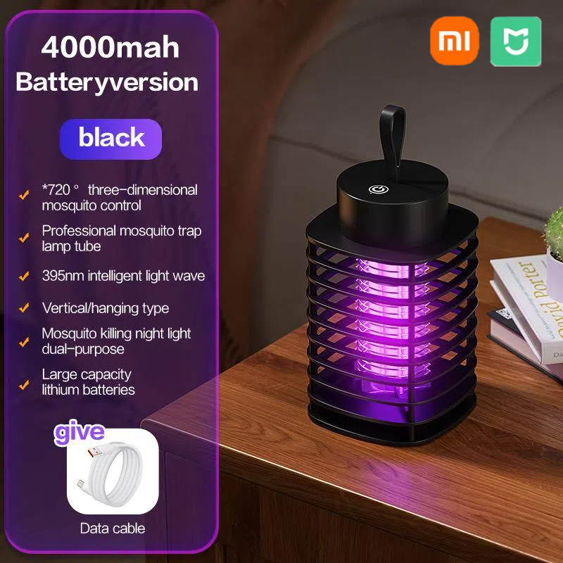 Xiaomi Mosquito Killer Lamp Portable Electric Fly Trap Insectkiller Usb Rechargeable Lamp Outdoor Mute Anti Mosquito Lamp Insect: Silver
