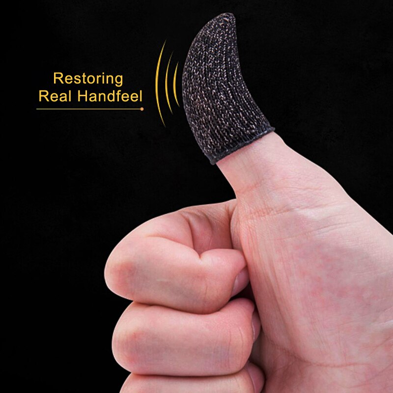 2 st gaming finger sleeves antislip anti-svett skydd för telefon spel controller finger känslig andas mobil touch