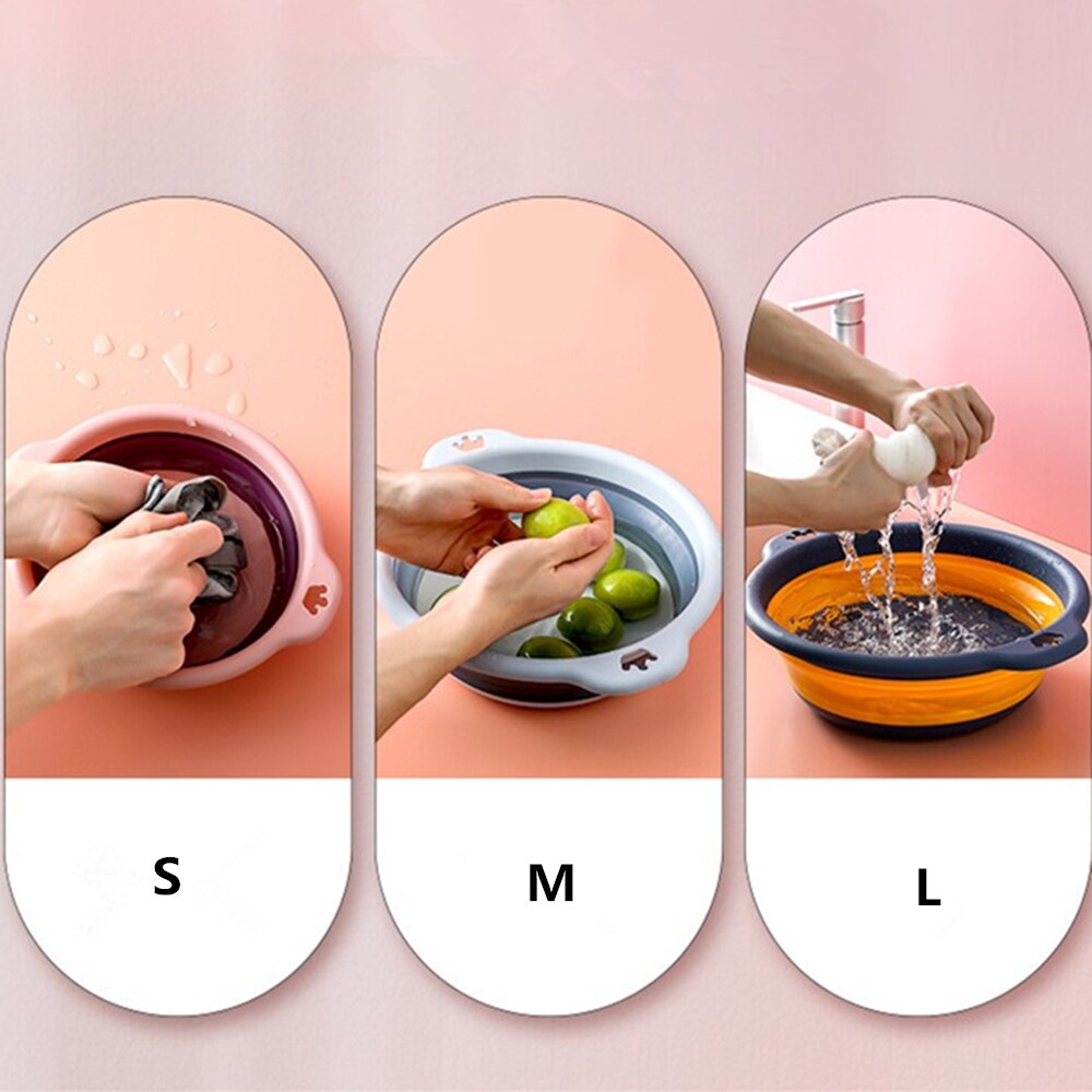 Multi-purpose Folding Wash Basin Portable Hanging Foldable Dish Travel Camping Picnic Cleaning Tools Bathroom Kitchen Basins