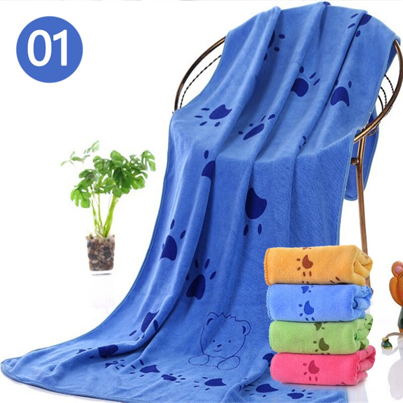 Doux dessin animé chien chat Superfine Fiber serviette de bain rapide sec chiot absorbant cheveux gant de toilette Super grand fournitures multi-fonction