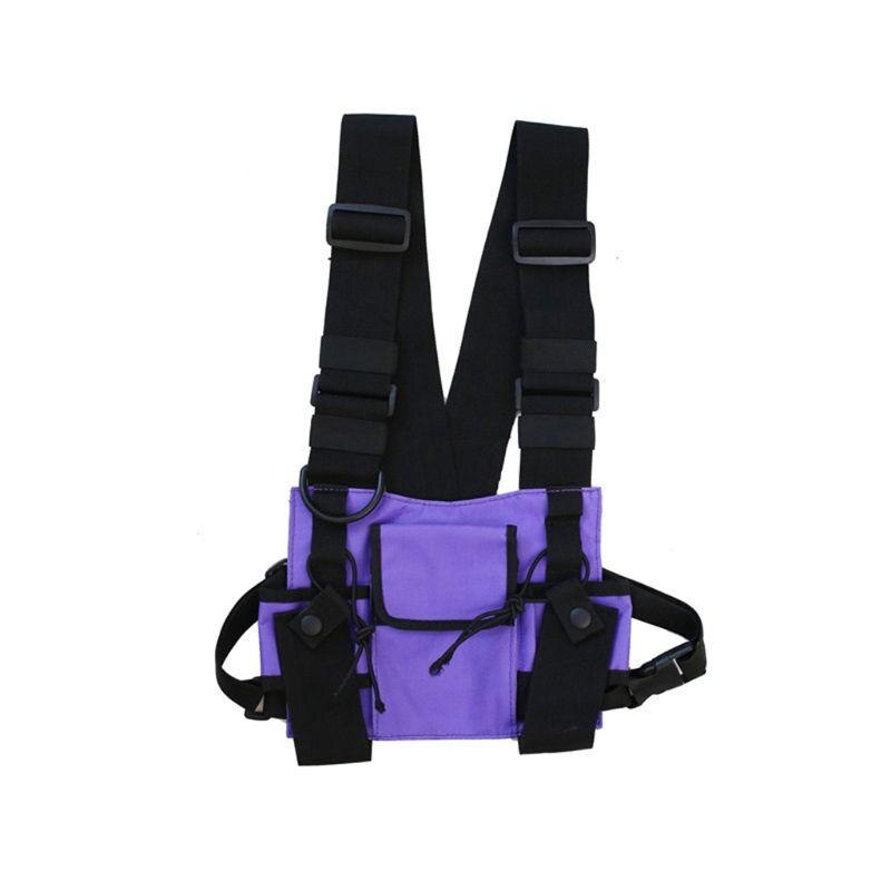 Universele Handsfree Radio Vest Borst Rig Harness Bag Holster Voor Twee Manier Radio H05D: Default Title