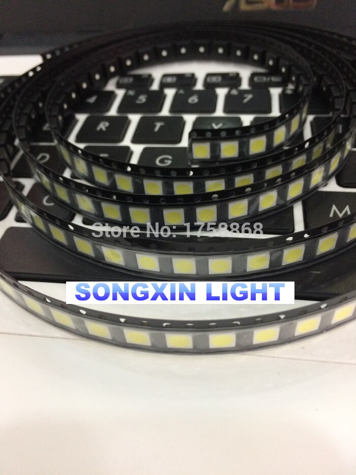 1000pcs ultra bright led smd 5050 12-15lm smd led white Cool white for led light strip par light