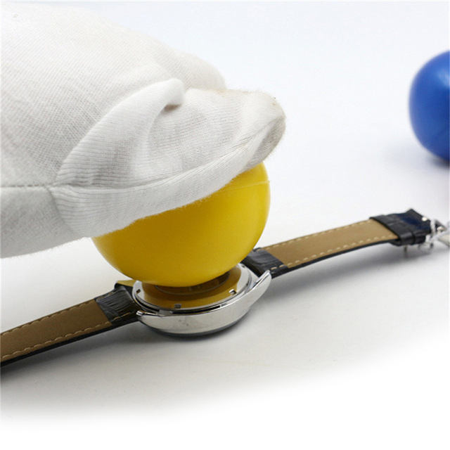 1pc wkręcanie w kształcie piłki zegarek tarcie przyklejony obudowa tylna otwieracz gumowa piłka otwieracz obrotowy powrót otwieracz pokrywy