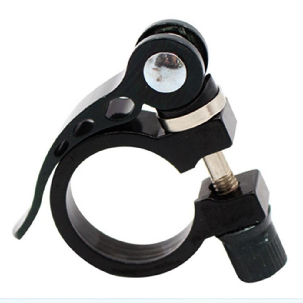 5 Colors Aluminum Alloy Bicycle Quick Release Seat Tube Clamp Mountain Bike Rack Seat Tube Clamp Lock: black 31.8mm