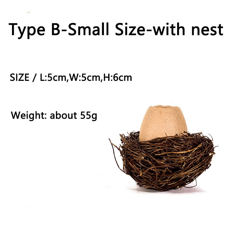 Wabi-sabi – vaisselle en céramique, coquille d&#39;œuf d&#39;oiseau, bol à soupe Dessert, assiette à crème glacée, Pot de plantes en céramique, de nouveauté, décoration de la maison: Type B-Small-Nest
