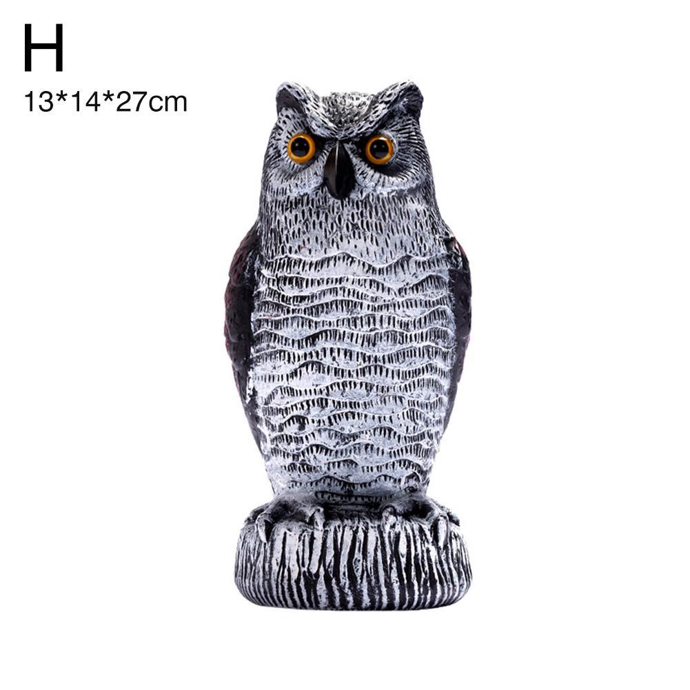 Realistic Bird Scarer Rotating Owl Prowler Decoy Garden Move Yard Repellent Scarecrow Control Pest E9k3: H