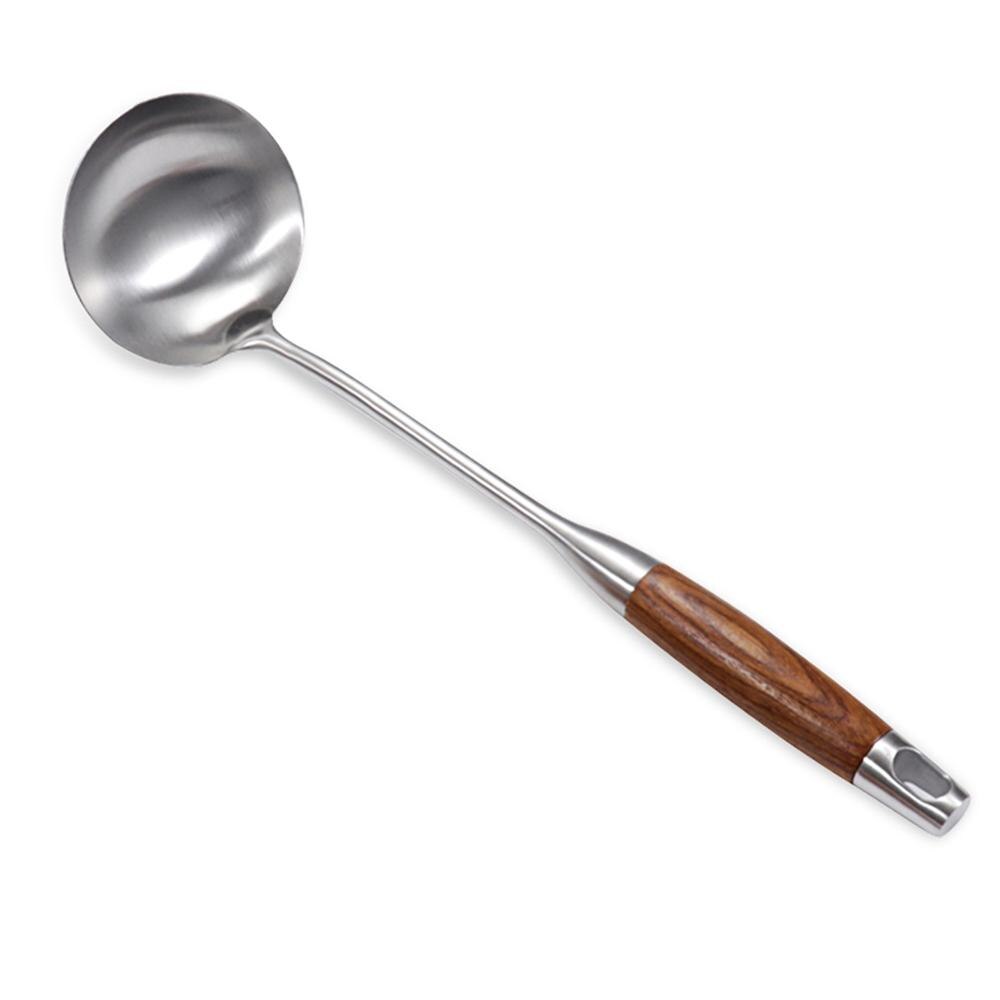 AOOSY 18/10 Stainless Steel Wok Spatula Turner Soup Spoon Slotted Spatula Spaghetti Server Kitchen Utensil Cook: Soup Spoon