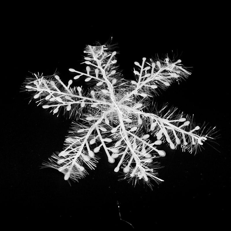 3 pieces of Christmas snowflake plastic snowflake Christmas decoration paste glass hanging on the tree