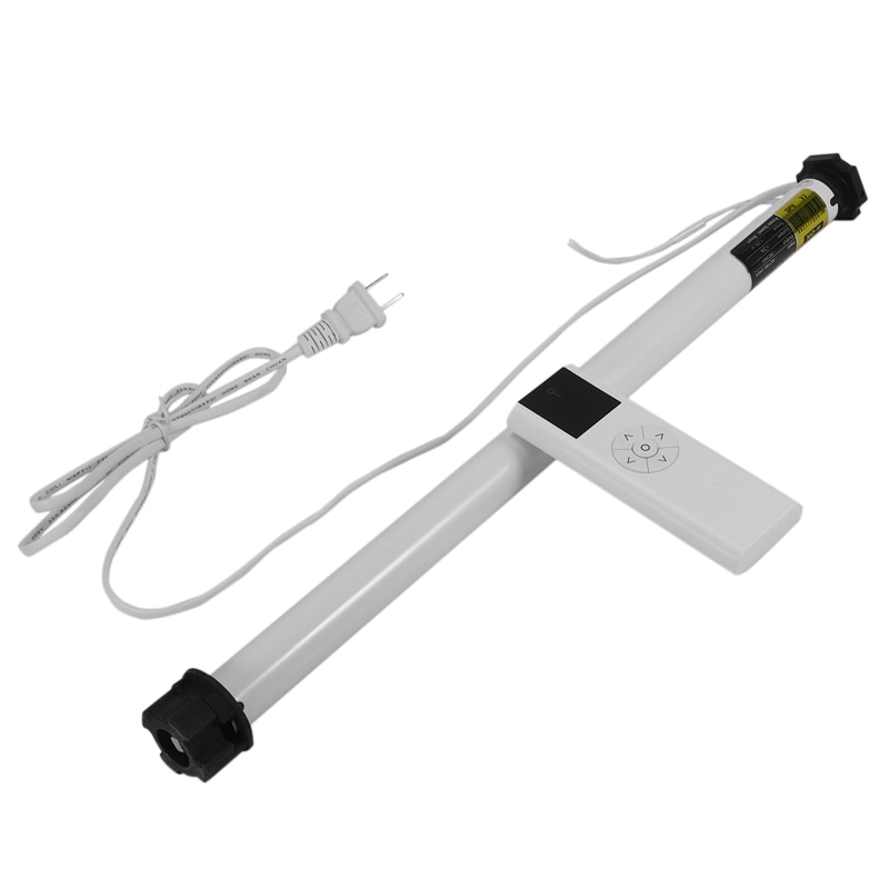 Juego de cortinas eléctricas AC 100-240V, Motor de persiana enrollable eléctrica, Kit de Motor Tubular, Control remoto (enchufe de EE. UU.): Default Title
