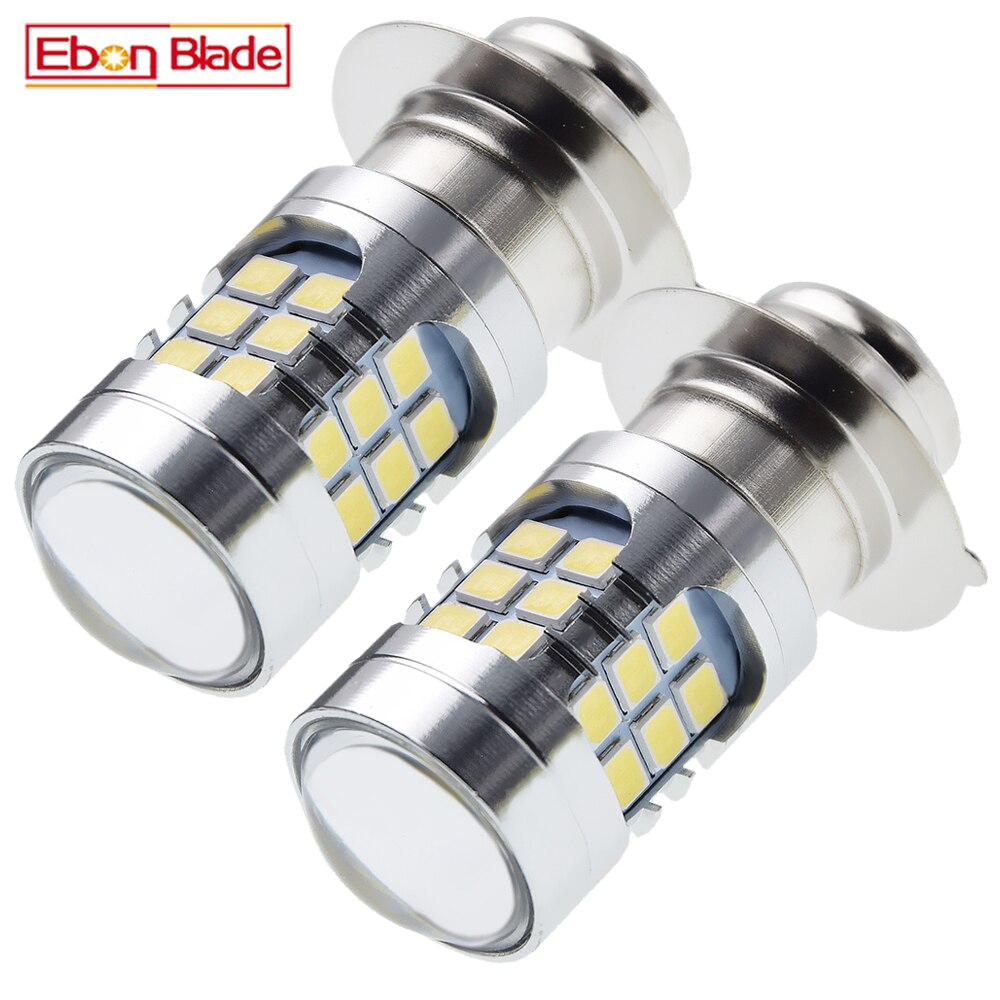 2Pcs Motorcycle LED Headlight Bulb P15S P15S-25-1 1151 White Scooter Moped Bike ATV UTV Replace Front Headlamp Light Lamp 6V 12V