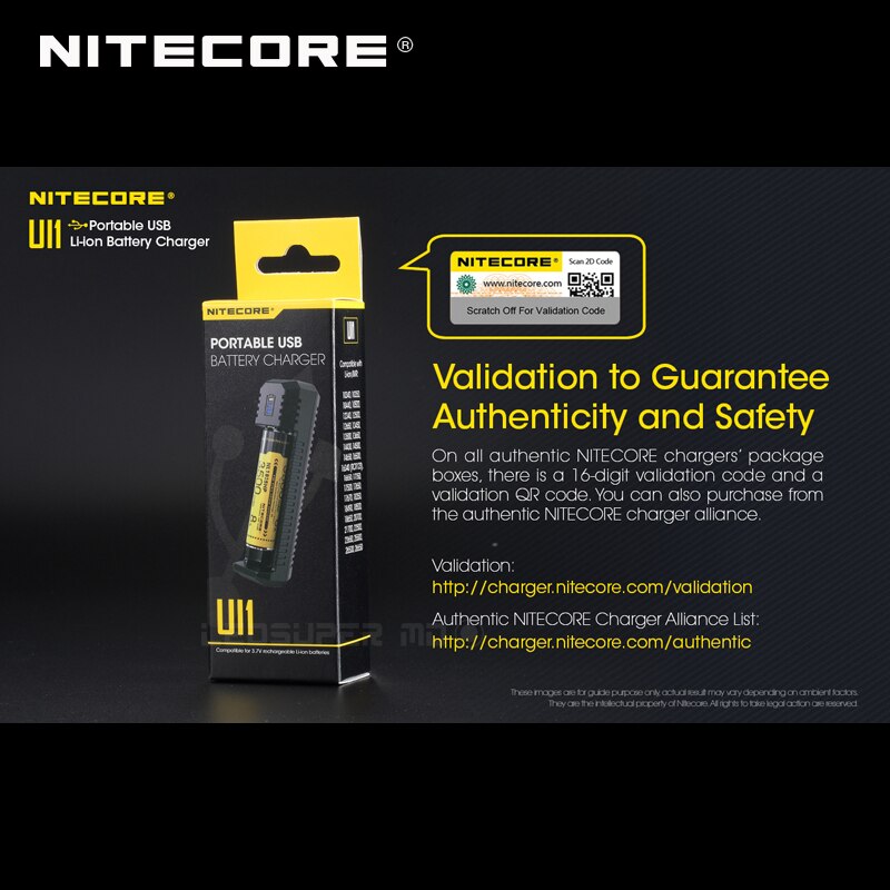Nitecore carregador usb portátil ui1 para baterias li-ion/imr