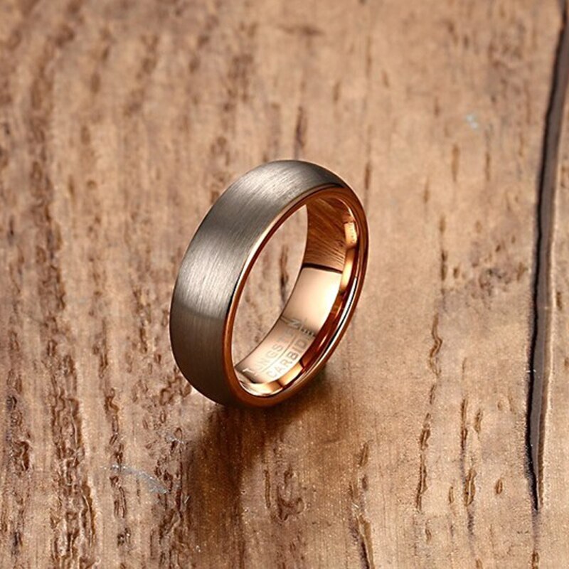 Meaeguet 6MM Wide Rose Gold Color Tungsten Carbide Wedding Band Rings For Women Matte Finished Jewelry USA Size 7-12