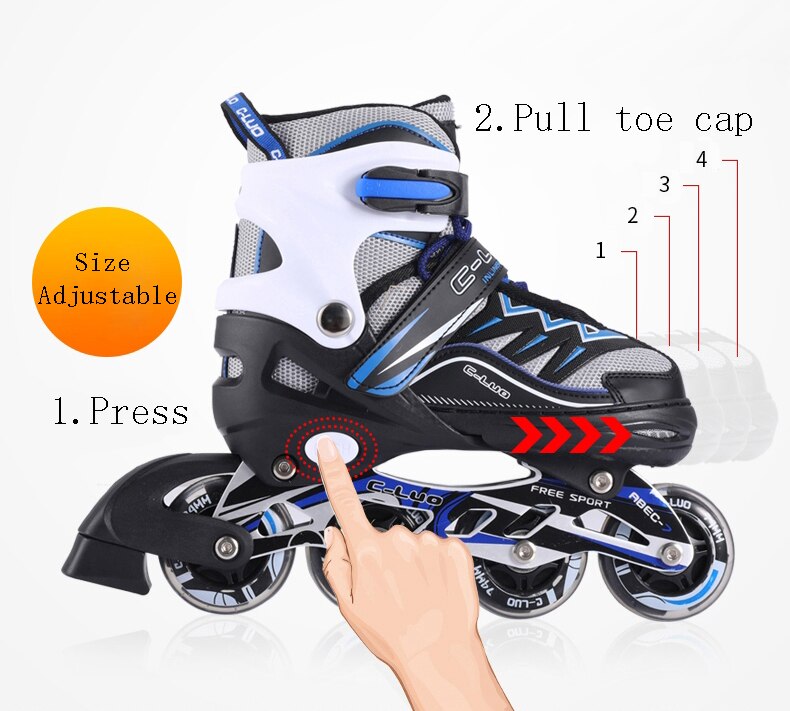 PU Wheels Safe Speed Sliding Inline Roller Skates Skate Shoes Sneakers Patins For Kids Children Adults Men Women Self
