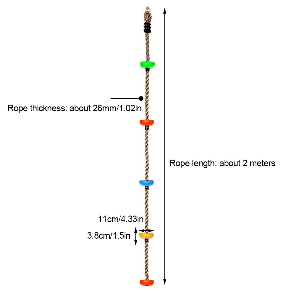 Cuerda de escalada para niños con gancho de seguridad superficies de rodadura Material resistente a la intemperie cuerda de escalada