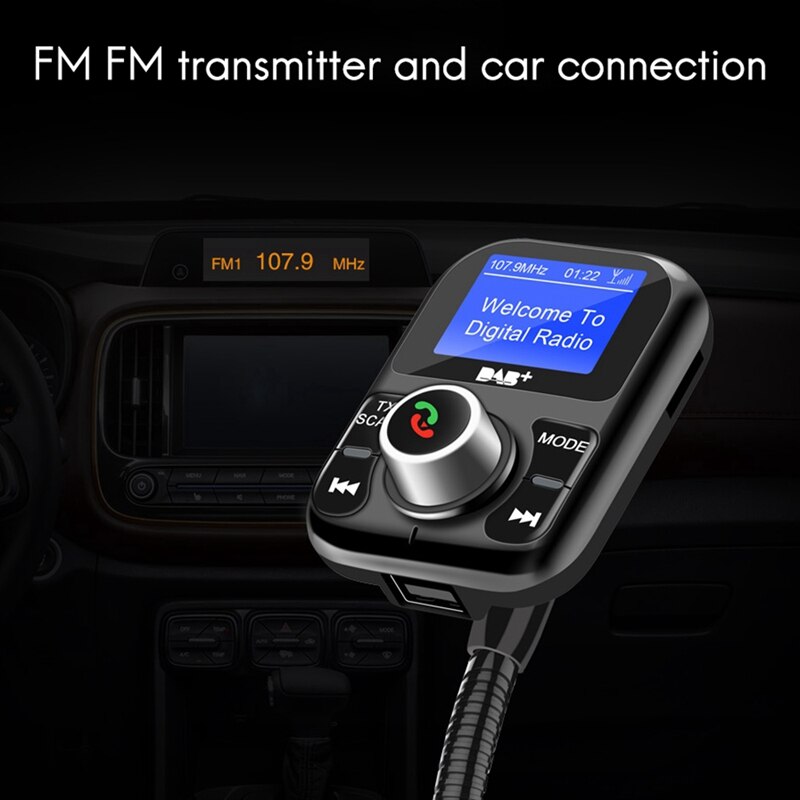 Adaptador de Autoradio para coche, Radio Digital con Bluetooth, manos libres, Transmisor FM, recarga USB, Musk Play