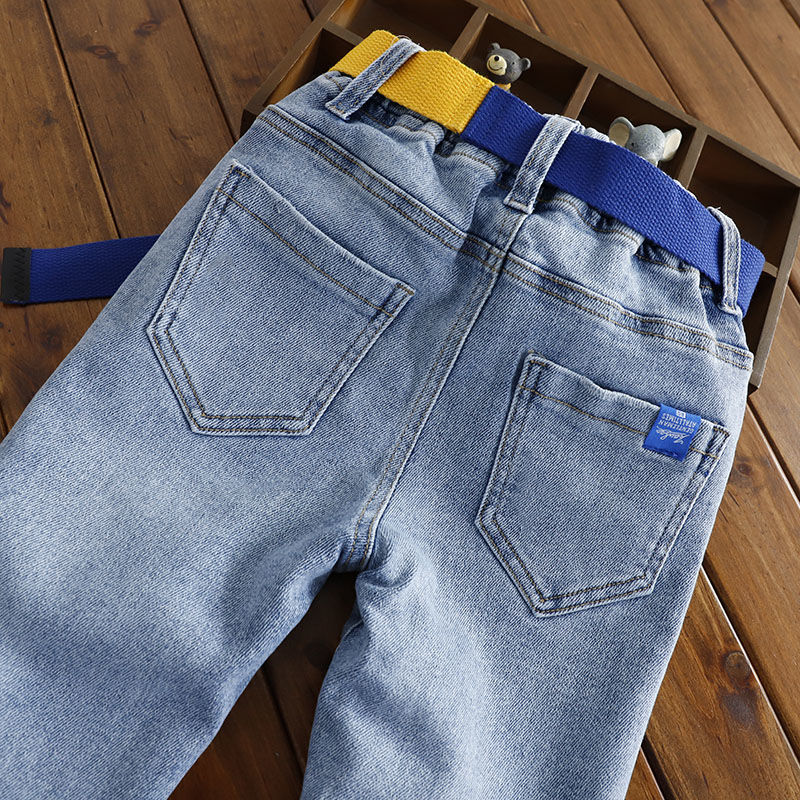 Forår og efterår børn drengebukser jeans børnetøj drenge jeans bukser dreng lange denimbukser teenage jeans  y61