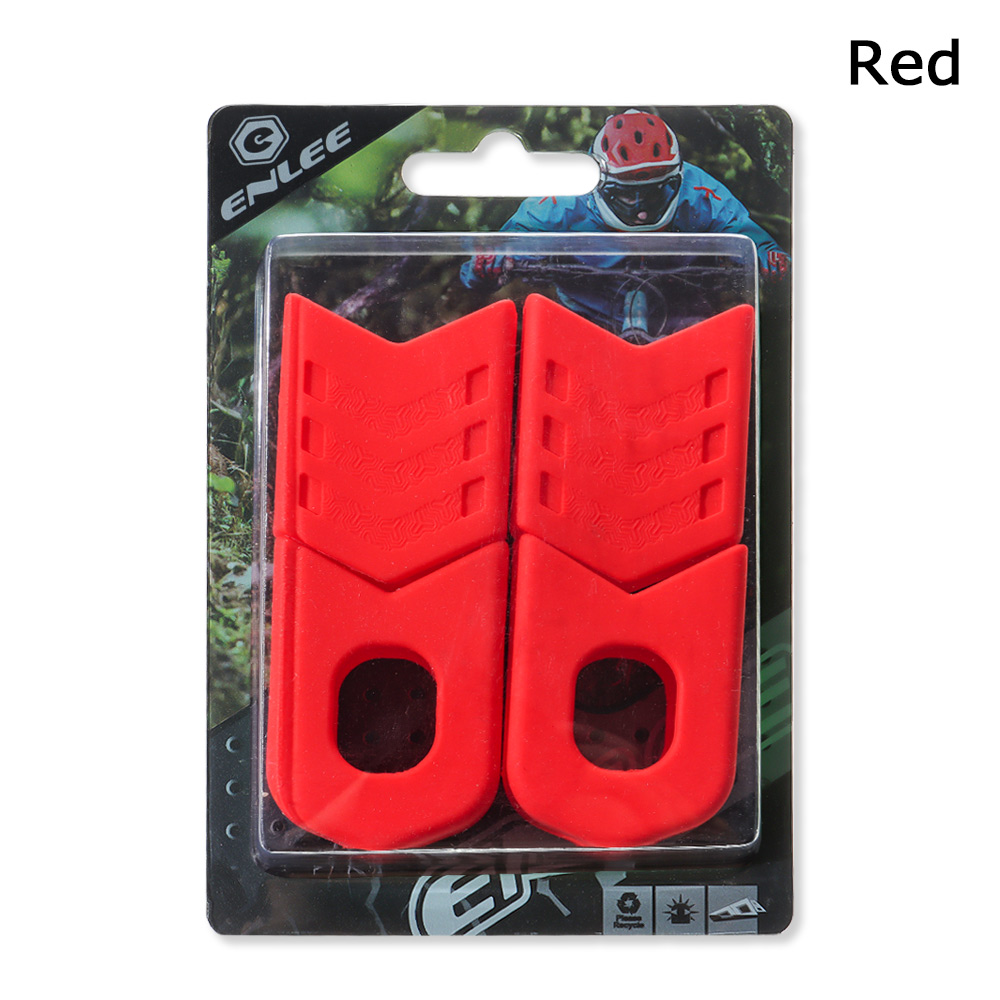 Manchon de bras en Silicone pour pédalier de vélo de montagne, 4 pièces, protection anti-poussière antidérapante pour pédalier de vtt: red
