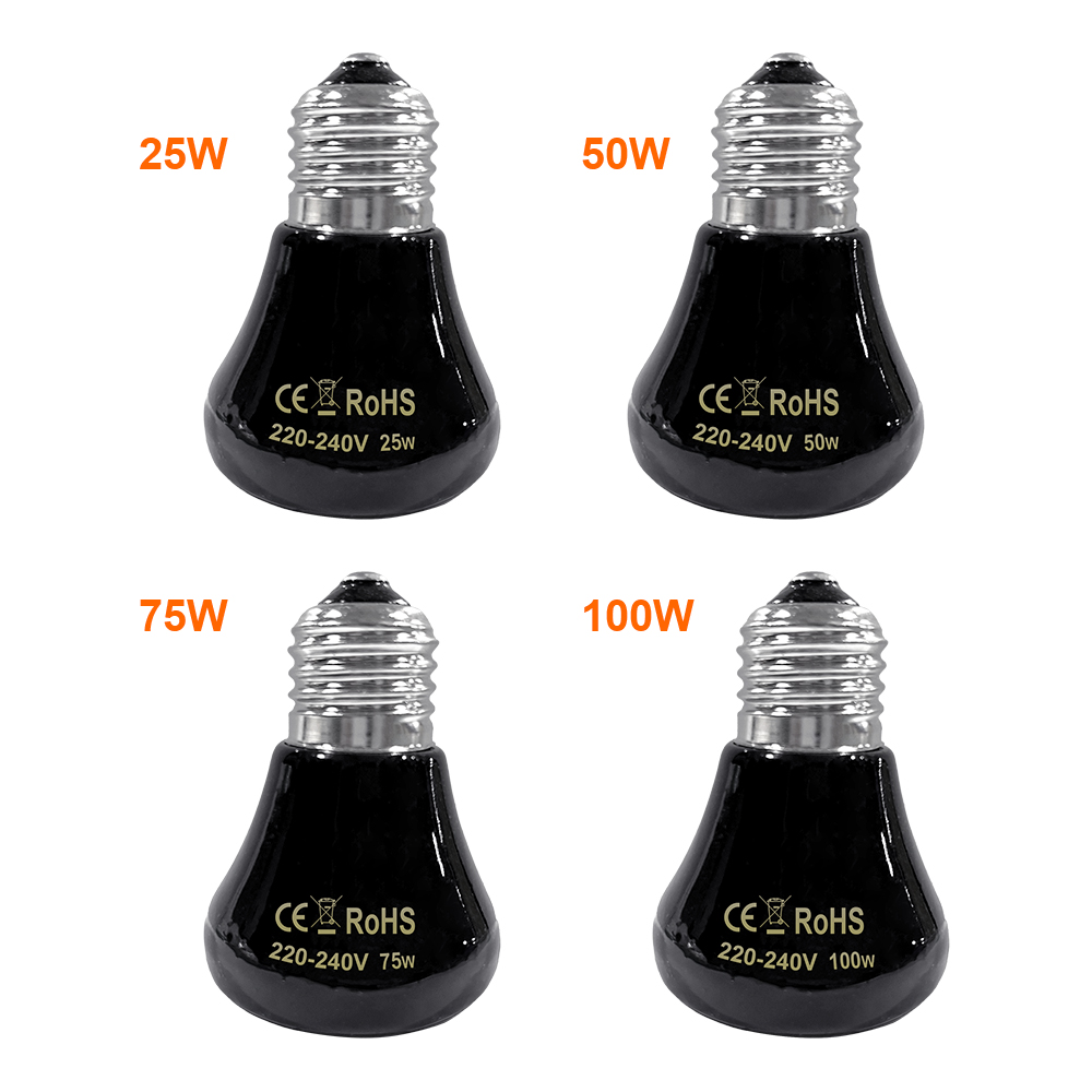 Haustier Heizlampe Mini Infrarot Keramik Emitter Wärmelampe Schildkröte Heizung Lichtkasten Wärmer Glühbirne Haustier Brutapparat 25/50/75/100W