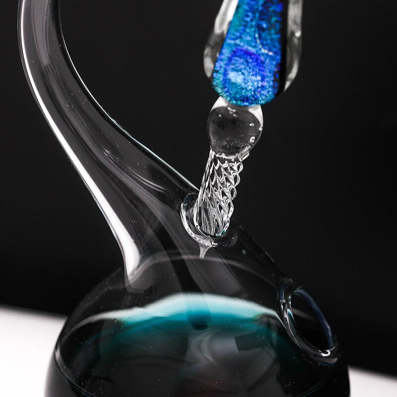 Handwerk Alle-Heldere Glazen Inktpot Dip Pen Houder Meubels Decoratie Creatieve Briefpapier Supply