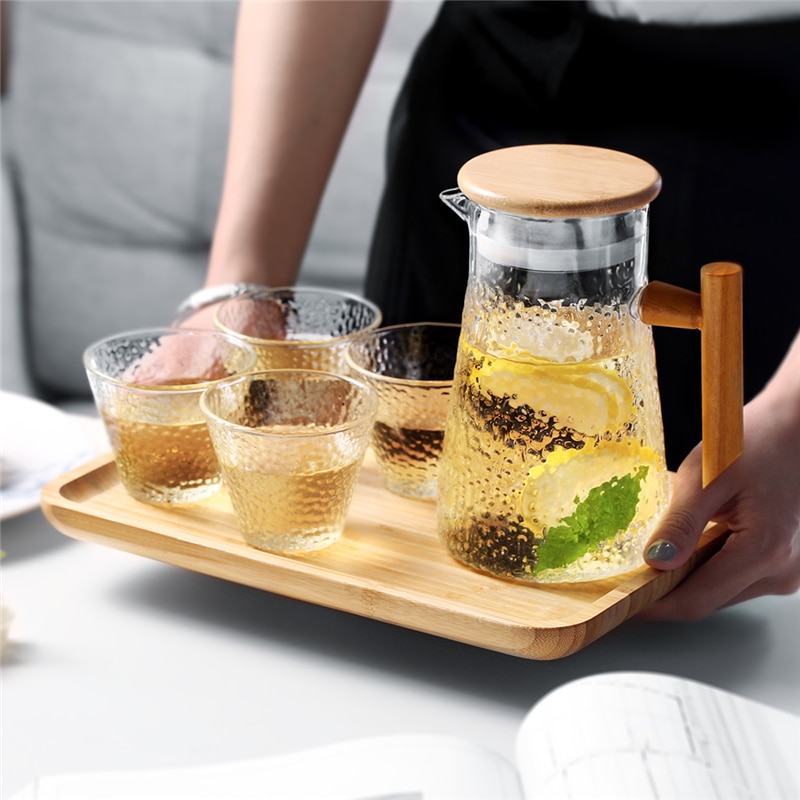 Oneisall waterkoker glazen waterkoker 950ml- delige transparante theepot koffie sapkan met roestvrijstalen zeef functioneel
