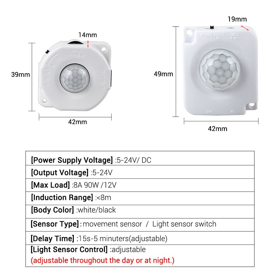 PIR Bewegung Sensor Schalter 5V-24V DC Menschlichen Körper Bewegung Infrarot Bewegung Detektor Auto schalten Kontrolle AUF/aus Heimat Verbesserung