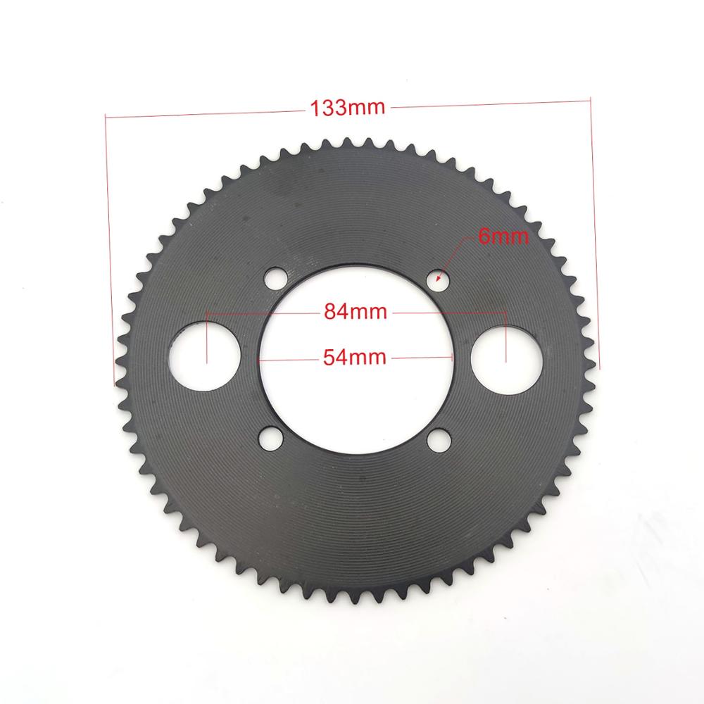 1 stk 25h 65t tannhjulskjedehjul 54mm til lommesykkel mini atv quad e-scooter sykkel motorsykkel del
